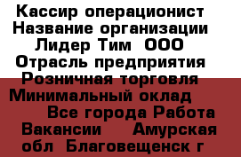 Кассир-операционист › Название организации ­ Лидер Тим, ООО › Отрасль предприятия ­ Розничная торговля › Минимальный оклад ­ 14 000 - Все города Работа » Вакансии   . Амурская обл.,Благовещенск г.